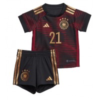 Echipament fotbal Germania Ilkay Gundogan #21 Tricou Deplasare Mondial 2022 pentru copii maneca scurta (+ Pantaloni scurti)